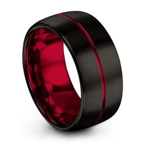 Crimson Allure Tungsten Carbide Wedding Band Ring